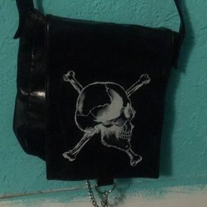 Black skull side bag